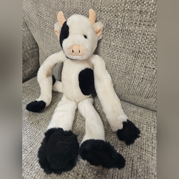 Its All Greek To Me Plush Cow Hugging Stuffed Animal Toy w/ Hook & Loop On Feet - Picture 2 of 2